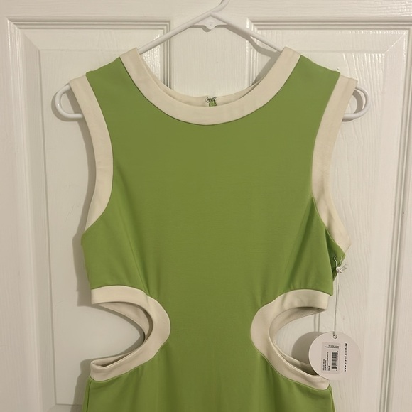 Staud Dolce Cutout Maxi Dress In Lime Green/White NWT Size Medium - Picture 8 of 14
